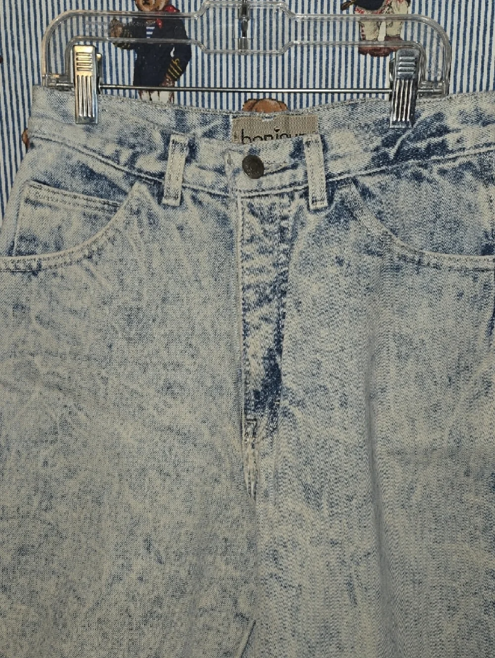 Bonjour Baggy Light Acid Wash Denim Shorts Vintage Summer Style Size 8 Usa Made